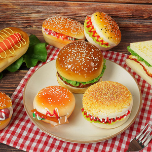 Cadeau anti-stress, fausse nourriture réaliste, hamburger géant moelleux, rebond rapide, grand hamburger moelleux en PU pour la décoration de café - Product Image 3