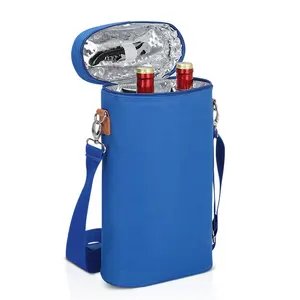 BSCI Fábrica Personalizado À Prova de Fugas Isolados Acolchoado Versátil Wine Cooler Sacos 2 Garrafa Vinho Tote Carrier Bag