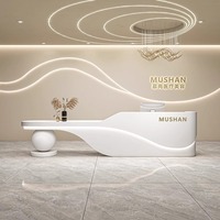Comptoir de réception de luxe avec éclairage LED, design moderne, pour salon de coiffure et institut de beauté
