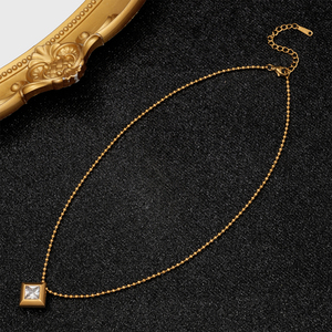 <span class=keywords><strong>Collana</strong></span> Girocollo <span class=keywords><strong>con</strong></span> Catena a <span class=keywords><strong>Perline</strong></span> Placcata Oro 18K Anti-Appannamento, <span class=keywords><strong>con</strong></span> Piccole Stelle Geometriche Vintage, Vendita Calda all'Ingrosso - Product Image 4