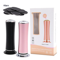 Appareil de soin des pieds électrique pour éliminer les callosités, à brancher, facile à nettoyer, polissage, 60 disques, double grain robuste, pour spa à domicile, avec cordon 1.5A