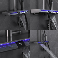 Robinet de douche de salle de bain affichage numérique à 5 fonctions/mélangeur de robinet de lavabo robinet en laiton mitigeur thermostatique ensembles de douche thermostatiques