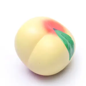 custom promotional pu foam peach fruit shaped stress balls kid toys