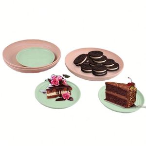 Lot de 4/10 assiettes biodégradables en paille de blé de 8,8 pouces, de qualité alimentaire, avec fourchette à soupe, pour service de table - Product Image 3