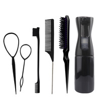6 pièces ensemble de peignes de coiffure rose brosse à queue de rat peigne bord brosse peigne de rat pour femmes et filles coiffure