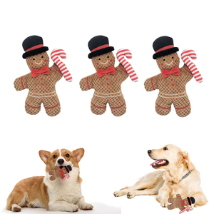 Juguetes para Perros de Alta Calidad con Logotipo Personalizado, Novedad 2026, Lujoso Hombre de Jengibre Navideño, Juguetes de Peluche Duraderos con Sonido para Perros - Product Image 4