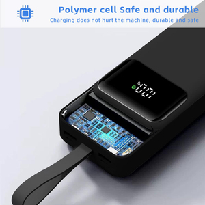 พาวเวอร์แบงค์ความจุสูง 30000mAh แบบ Li-Polymer ชาร์จเร็ว สายในตัว ได้รับการรับรองมาตรฐาน CE FCC RoHS รับผลิตแบบ OEM ขายส่งสำหรับกิจกรรมกลางแจ้ง - Product Image 3