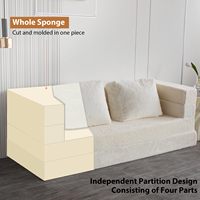 Fauteuil pouf convertible 3-en-1 pliable, grand coussin de canapé doux pour adultes, mobilier d'intérieur pour salon et appartement