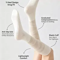 Chaussettes de compression respirantes à pression dégradée en maille, hauteur genou, avec soutien du mollet et talon en Y, personnalisables