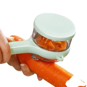 Wholesale <b>Bamboo</b> Foldable Kitchen Manual Multifunction Large Capacity Storage Fruit Vegetable Peeler Peeling Knife <b>Container</b> - Product Image 1