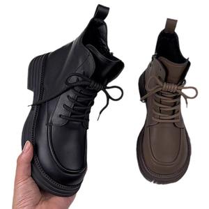 <span class=keywords><strong>Stivaletti</strong></span> Casual da Donna in Morbida Pelle Foderati in Pile Autunno Inverno 2025 Suola Spessa Caldi <span class=keywords><strong>Tacco</strong></span> <span class=keywords><strong>Medio</strong></span> 5cm Cerniera Laterale Allacciatura - Product Image 5