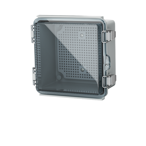 Boîte de jonction extérieure étanche IP67 en ABS avec porte transparente à charnières, loquets sécurisés, surface anodisée - Product Image 1