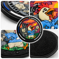 Badges professionnels ronds personnalisés personnalisés en PVC souple 3D Patch en caoutchouc PVC gaufré en carton pour vêtements