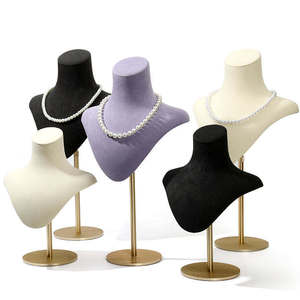 ขาตั้งโชว์สร้อยคอแบบกำมะหยี่สีม่วงพร้อมฐานโลหะ - Product Image 3