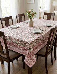 Floral Cotton Tablecloth Pink Green <b>Dining</b> <b>Table</b> Cover Printed <b>Table</b> Linen Kitchen Decor Washable <b>Table</b> Cover - Product Image 1