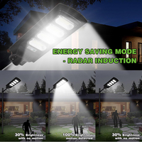 Éclairage public extérieur haute luminosité IP67 télécommande 50w 100w 150w 200w 300w tout en un lampadaire extérieur à énergie solaire