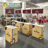 Table de promotion pop-up en aluminium, présentoir pour salon professionnel, table de podium, comptoir, stand, table de promotion en acier plastique avec filet de traction