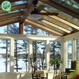 顶级铝框架可伸缩遮阳篷屋顶滑动钢化隔热玻璃温室日光室玻璃房屋