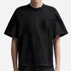 T-shirt blanc ample en coton premium de qualité supérieure, col rond, uni, épais, vierge, surdimensionné, pour fabricants - Product Image 3