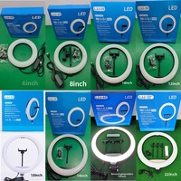 Lampu Ring Light Tiga Warna untuk Live Streaming 10-inci 12-inci 13-inci 14-inci 18-inci 22-inci, Lampu Selfie untuk Fotografi Kecantikan