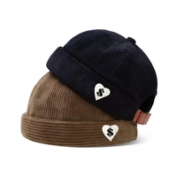 Chapeau Docker sans bord en velours côtelé avec logo brodé sur mesure Vente en gros