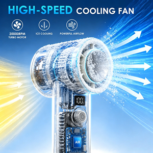 Ventilador Portátil de Mano de Alta Velocidad para Exteriores, Recargable, sin Aspas, con Batería de 9000mAh y Motor sin Escobillas, Venta al Por Mayor de Fábrica - Product Image 2