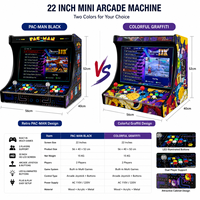 Machine d'arcade de table avec moniteur 22 pouces, Pandora Box DX, 3000 jeux, console d'arcade rétro 2 joueurs pour centre commercial et parc d'attractions
