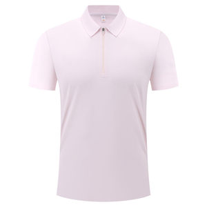 Polo Shirt Solid Color Polyester Fiber Short Sleeve Workwear Daily Wear Summer Cicada Gray - Product Image 2