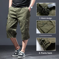 Shorts mi-longs pour hommes, motif uni, fermeture éclair, coupe ample, multi-poches, shorts décontractés, shorts de plage, shorts cargo pour hommes, shorts de sport