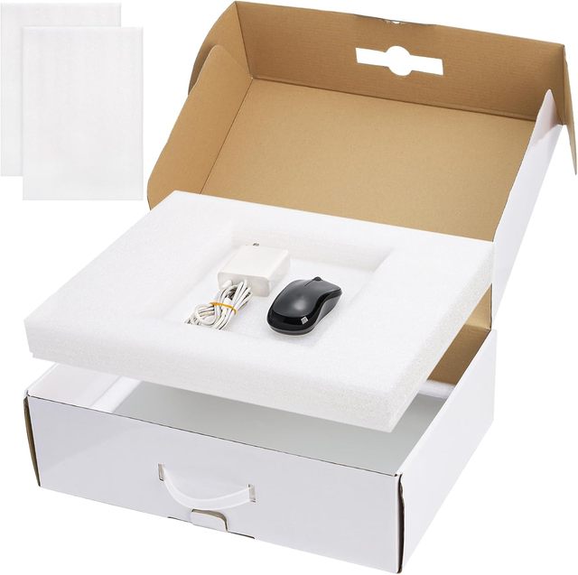 Laptop Box with Protection Foam, Cardboard Laptop Shipping Box Secure Mailer Boxes for up to 17.3 Inch Notebook Computer