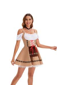 ชุดเดรส bavaria Oktoberfest dirndl สำหรับผู้หญิงชุดคอสตูมสำหรับดื่มเบียร์ชุดแฟนซี S-3XL ขนาดสำหรับเทศกาลปาร์ตี้เบียร์ - Product Image 3