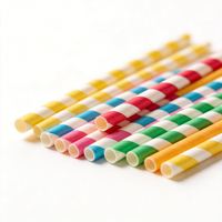 Pailles en papier jetables flexibles uniques en forme de U de 4,6*156 mm, écologiques, pour jus