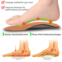Semelle intérieure de confort en cuir de vachette U-cup absorbant les chocs soutien de la voûte plantaire semelle orthopédique pour chaussures