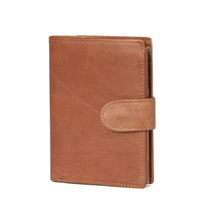 Portefeuille en cuir véritable pour homme, protection RFID, plusieurs emplacements pour cartes, portefeuille court, couleur unie, design rétro décontracté - Product Image 5