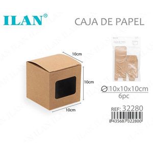 Scatola in Carta Kraft 10x10x10cm con Finestra per Imballaggio - Product Image 3