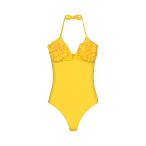 Traje de baño de una pieza HDJ con control de abdomen, talla grande, color sólido, cuello halter, monokini, traje de baño para mujer SQ66072 - Product Image 2