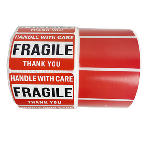 Private Design <strong>Self</strong> <strong>Adhesive</strong> Waterproof <strong>Label</strong> Printing Products Warning Sticker Roll Red <strong>Fragile</strong> Product Thank You Sticker - Product Image 5