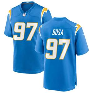 Khalil Macks 52 Justin Herbert 10 Keenan Allen 13 Bosa Jame 97 Royal Navy Stitched Game USA Football Shirts Los Angeles Jerseys - Product Image 5