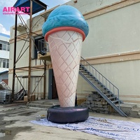 Décoration de base avec crème glacée gonflable, cornets de crème glacée gonflables pour la publicité