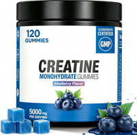En stock : 120 gommes de créatine monohydrate 5000 mg par portion – Soutien à la croissance musculaire, à la force et à la récupération pour hommes et femmes