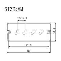 Humbucker Alnico 5 empilé pour basse à 4 cordes avec réduction de bruit par polepiece séquentiel, bobine fendue à 4 conducteurs 17/18,3 mm