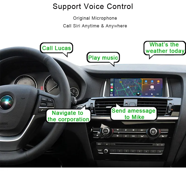 Kotak dekoding pemutar Audio mobil Auto Android modul CarPlay nirkabel untuk BMW NBT E90 E91 F10 F11 F07 F01 E84 E70 E71 F25 F26