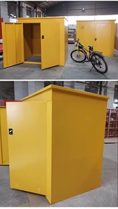 Casier de rangement pour vélos moderne, extérieur, étanche, en acier et en métal, serrure verticale d'armoire à vélo à double porte pour l'école, la salle à manger et la cuisine - Product Image 6