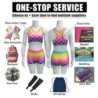 Soutien-gorge de sport et short Sparkle Cheer avec strass, vêtements d'échauffement pour l'entraînement, logo d'équipe, haut actif
