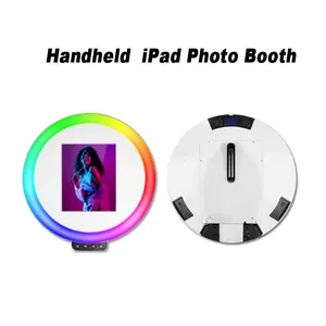 Le plus récent ipad Photo Booth Shell Stand Selfie Handheld Roamer 12.9 ipad Photo Booth avec écran Lcd avec imprimante pour les événements