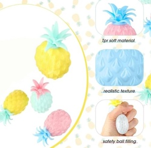 Vente en gros usine : Balles anti-stress ananas pour adultes, jouets à presser en forme de fruit, jouets squishy en gel anti-stress, jouets de décompression - Product Image 2