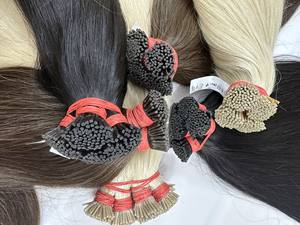 Extensions de cheveux humains I-Tip en kératine de haute qualité, vierges, alignées sur les cuticules, origine Vietnam, styles raides et ondulés, teintes toutes couleurs - Product Image 2