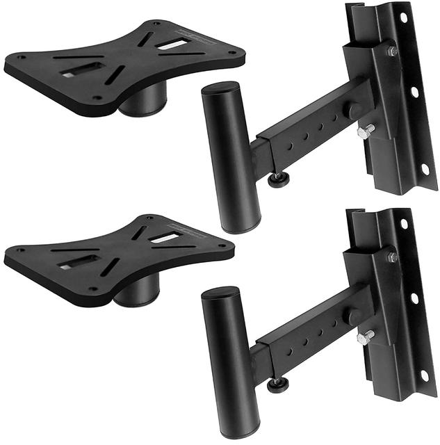 Tilt, Rotation Adjustment & Solid-Steel Pin Serves Speaker Wall Mounts As Safety-Stop Mount Speaker Bracket Stands Mount Holder