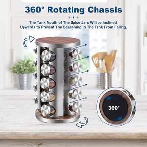 Hot Sale Seasoning Box Storage Combination Seasoning Jar Spice <b>Shelf</b> Kitchen Spice Round Rack With 16 Jars - Product Image 2