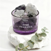 Diffuseur d'arômes en pierre de cristal de luxe pour la maison, ensemble d'huiles essentielles, pot en verre long, parfum d'intérieur premium longue durée, décoration